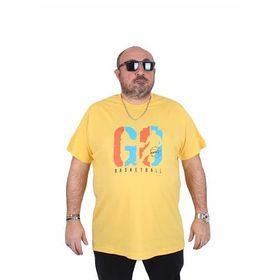 Moc Grande 25161 Lets Go Sarı Sıfır Yaka Erkek T-shirt