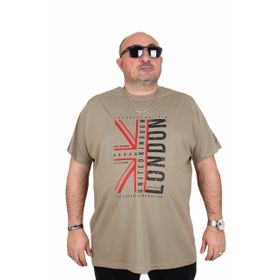 Moc Grande 25166 London Haki Sıfır Yaka Erkek T-shirt