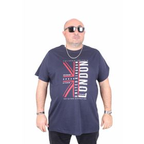 Moc Grande 25166 London Lacivert Sıfır Yaka Erkek T-shirt