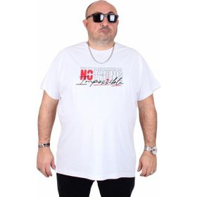 Moc Grande 25169 Impossible Beyaz Sıfır Yaka Erkek T-shirt