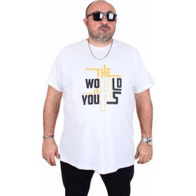 Moc Grande 25170 The World Beyaz Sıfır Yaka Erkek T-shirt