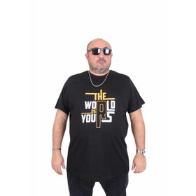 Moc Grande 25170 The World Siyah Sıfır Yaka Erkek T-shirt