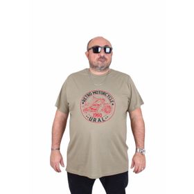 Moc Grande 25171 Motorcycle Haki Sıfır Yaka Erkek T-shirt