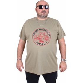 Moc Grande 25171 Motorcycle Haki Sıfır Yaka Erkek T-shirt
