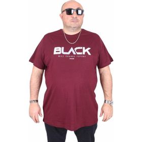 Moc Grande 25176 Black Mürdüm Sıfır Yaka Erkek T-shirt