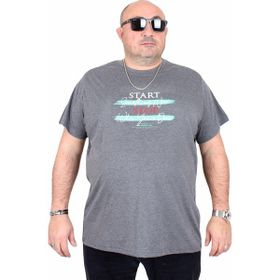 Moc Grande 25178 Start Stop Antrasit Melanj Sıfır Yaka Erkek T-shirt