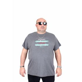 Moc Grande 25178 Start Stop Antrasit Melanj Sıfır Yaka Erkek T-shirt