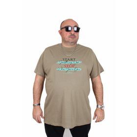 Moc Grande 25178 Start Stop Haki Sıfır Yaka Erkek T-shirt