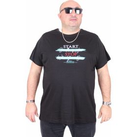 Moc Grande 25178 Start Stop Siyah Sıfır Yaka Erkek T-shirt