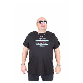 Moc Grande 25178 Start Stop Siyah Sıfır Yaka Erkek T-shirt