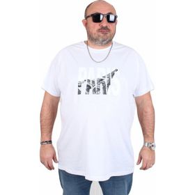 Moc Grande 25179 Paris Beyaz Sıfır Yaka Erkek T-shirt