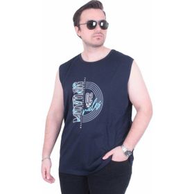 Moc Grande 26122 Moving Lacivert Baskılı Kolsuz Erkek T-shirt
