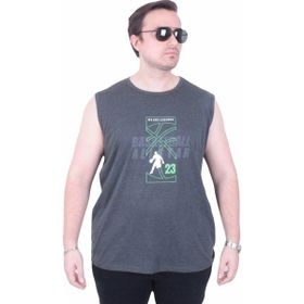 Moc Grande 26123 Basketball Antrasit Melanj Kolsuz Baskılı Erkek T-shirt