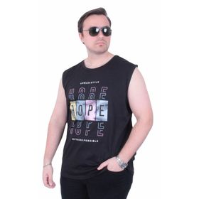 Moc Grande 26124 Hope Siyah Baskılı Kolsuz Erkek T-shirt