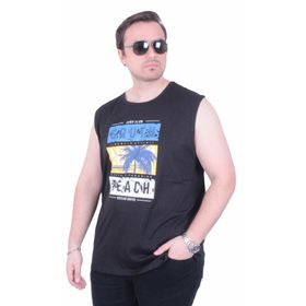 Moc Grande 26126 Miami Siyah Baskılı Kolsuz Erkek T-shirt