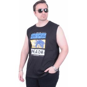 Moc Grande 26126 Miami Siyah Baskılı Kolsuz Erkek T-shirt