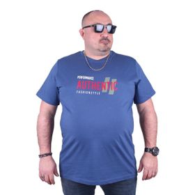 Moc Grande Authentic 23134 Büyük Beden İndigo Erkek T-shirt