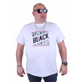 Moc Grande Black 23127 Büyük Beden Beyaz Erkek T-shirt