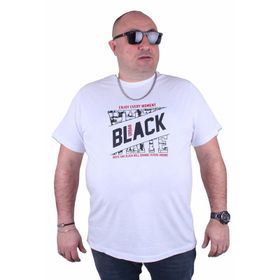 Moc Grande Black 23127 Büyük Beden Beyaz Erkek T-shirt