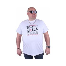 Moc Grande Black 23127 Büyük Beden Beyaz Erkek T-shirt