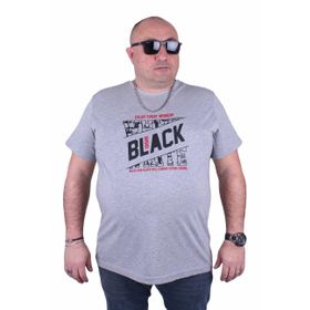 Moc Grande Black 23127 Büyük Beden Gri Melanj Erkek T-shirt