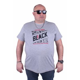 Moc Grande Black 23127 Büyük Beden Gri Melanj Erkek T-shirt
