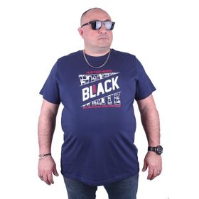 Moc Grande Black 23127 Büyük Beden Marin Erkek T-shirt