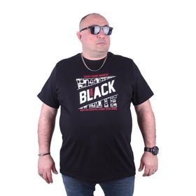 Moc Grande Black 23127 Büyük Beden Siyah Erkek T-shirt