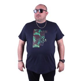 Moc Grande Crazy 23116 Büyük Beden Lacivert Erkek T-shirt