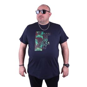Moc Grande Crazy 23116 Büyük Beden Lacivert Erkek T-shirt