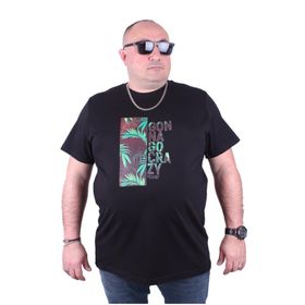 Moc Grande Crazy 23116 Büyük Beden Siyah Erkek T-shirt