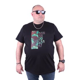 Moc Grande Crazy 23116 Büyük Beden Siyah Erkek T-shirt