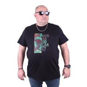 Moc Grande Crazy 23116 Büyük Beden Siyah Erkek T-shirt