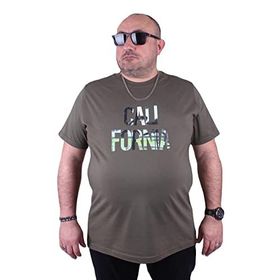 Moc Grande Kalifornia 23120 Büyük Beden Haki Erkek T-shirt