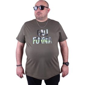 Moc Grande Kalifornia 23120 Büyük Beden Haki Erkek T-shirt