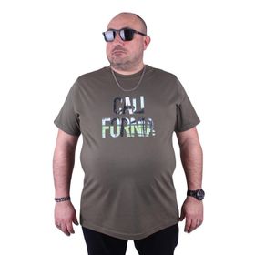 Moc Grande Kalifornia 23120 Büyük Beden Haki Erkek T-shirt