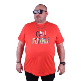 Moc Grande Kalifornia 23120 Büyük Beden Nar Çiçeği Erkek T-shirt