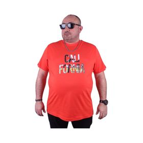 Moc Grande Kalifornia 23120 Büyük Beden Nar Çiçeği Erkek T-shirt
