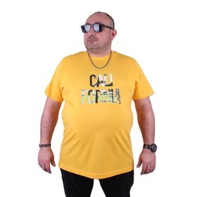 Moc Grande Kalifornia 23120 Büyük Beden Sarı Erkek T-shirt