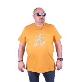 Moc Grande Lightning 23132 Büyük Beden Hardal Erkek T-shirt
