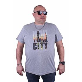 Moc Grande New York City 23125 Büyük Beden Gri Erkek T-shirt
