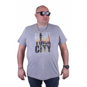 Moc Grande New York City 23125 Büyük Beden Gri Erkek T-shirt