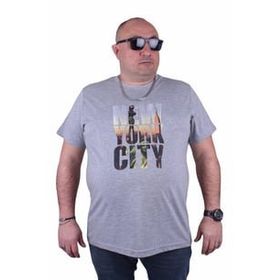 Moc Grande New York City 23125 Büyük Beden Gri Erkek T-shirt