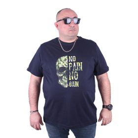 Moc Grande No Gain 23126 Büyük Beden Lacivert Erkek T-shirt
