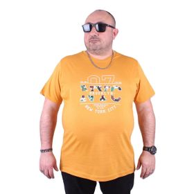 Moc Grande Nyc 23115 Büyük Beden Hardal Erkek T-shirt