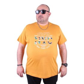 Moc Grande Nyc 23115 Büyük Beden Hardal Erkek T-shirt