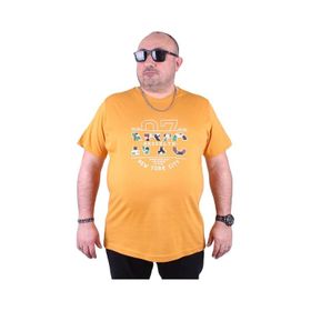 Moc Grande Nyc 23115 Büyük Beden Hardal Erkek T-shirt