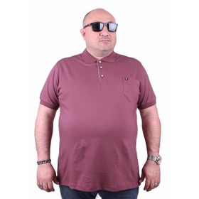 Moc Grande Polo 11501 Büyük Beden Eflatun Erkek T-shirt