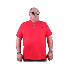 Moc Grande Polo 11501 Büyük Beden Kırmızı Erkek T-shirt