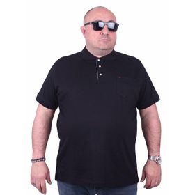 Moc Grande Polo 11501 Büyük Beden Siyah Erkek T-shirt